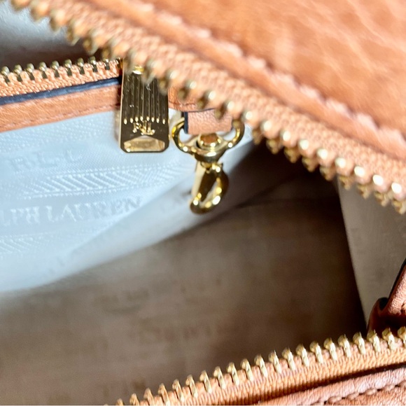 Vintage Ralph Lauren Caramel handbag old money gold hardware - Picture 10 of 14